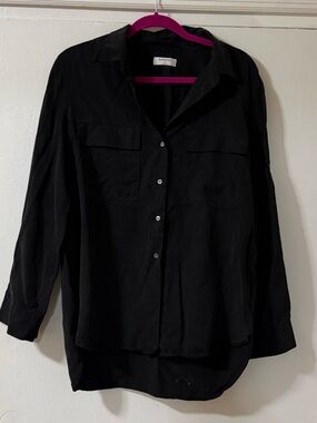 Aritzia Babaton Classic Black Button-Up Shirt Jacket